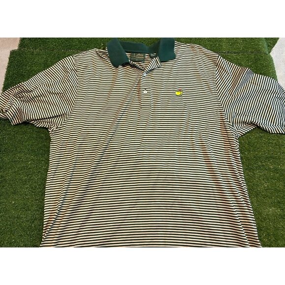 The Masters polo mens XL green white vintage pima cotton Amens corner retro Q - Picture 5 of 11